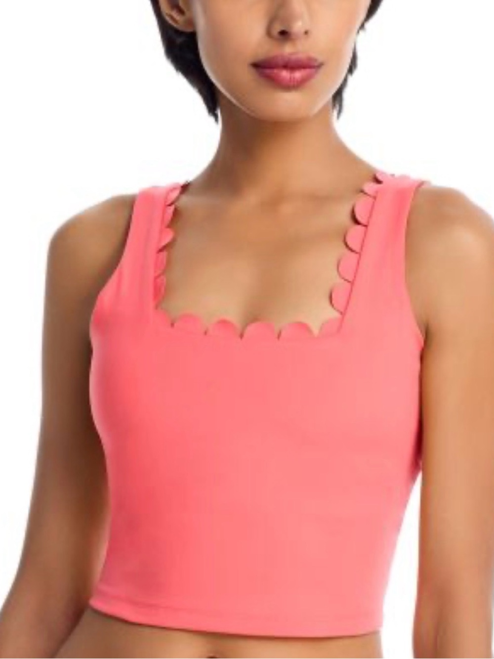 Aqua Coral Tank with Scallop Detailing